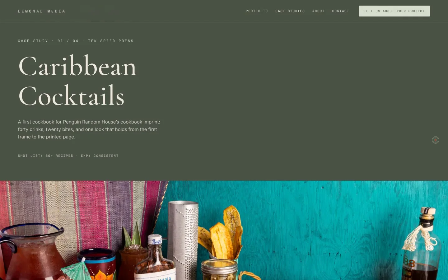 Lemonad Media: case study page · caribbean cocktails
