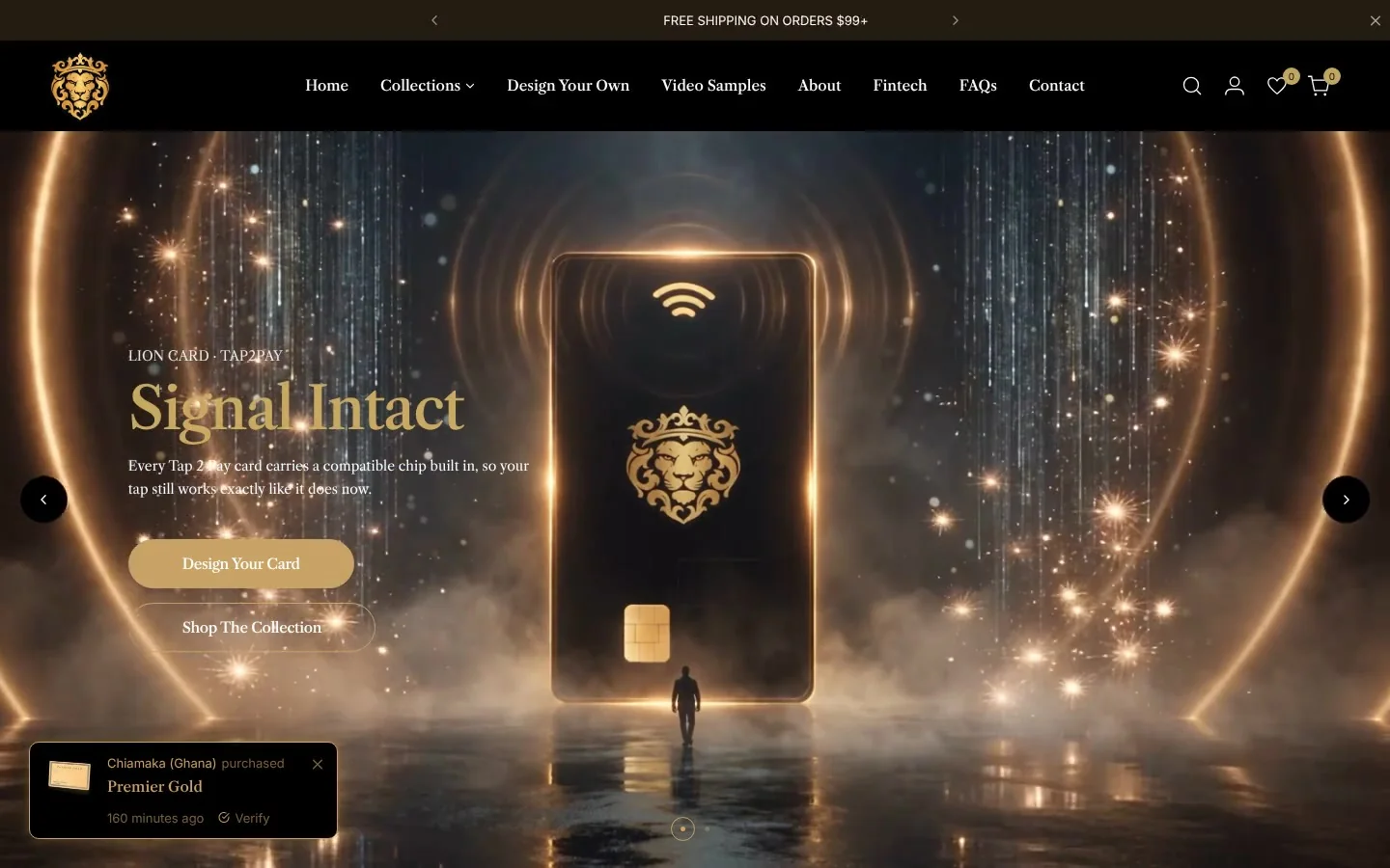Lion Card: the homepage hero in motion