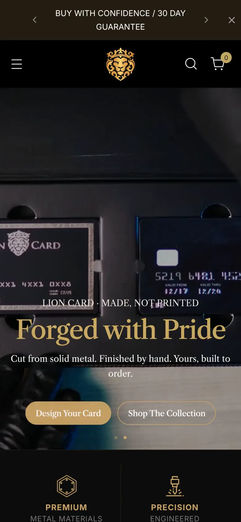 Lion Card on a phone