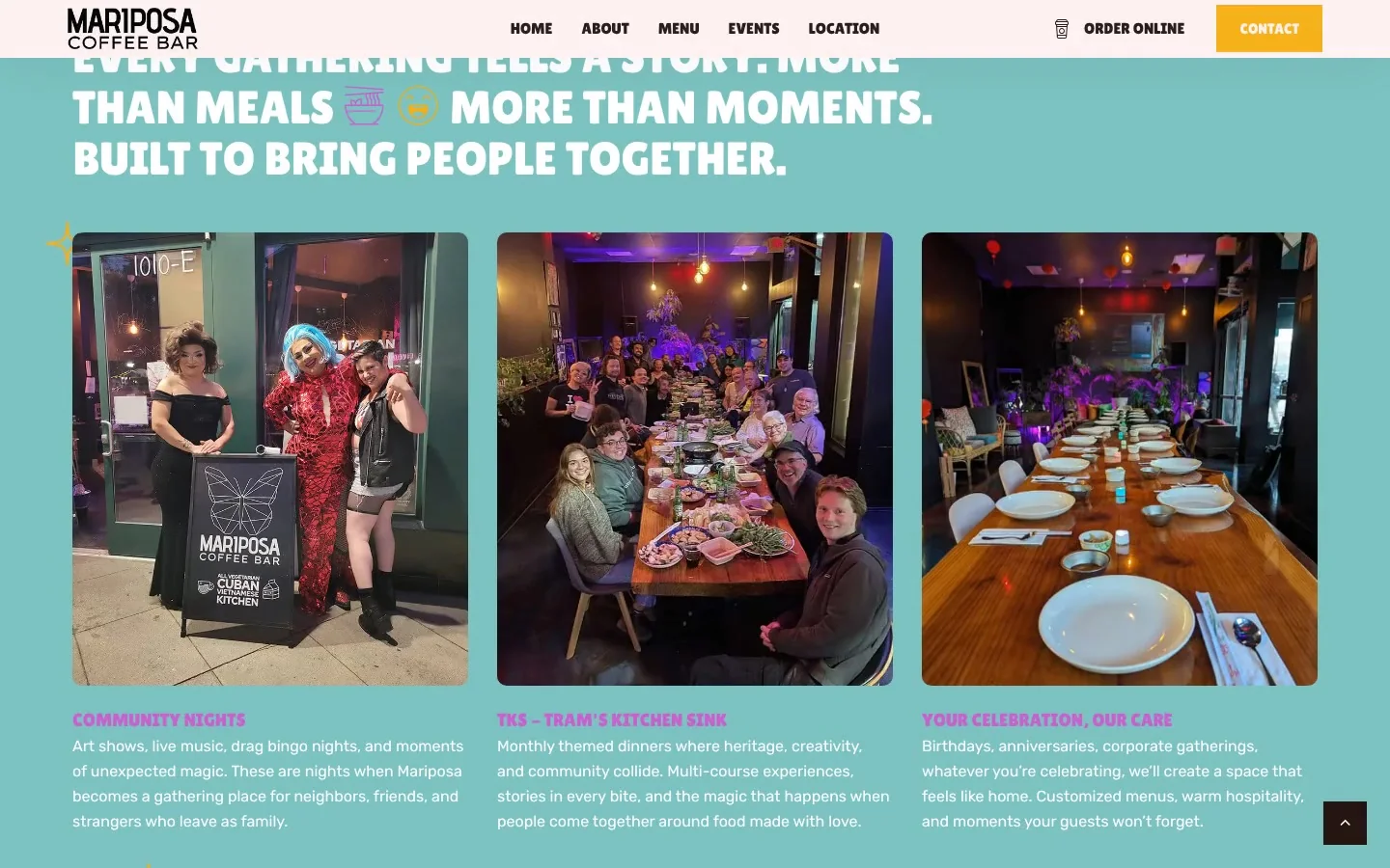 Mariposa Coffee Bar: events · changing