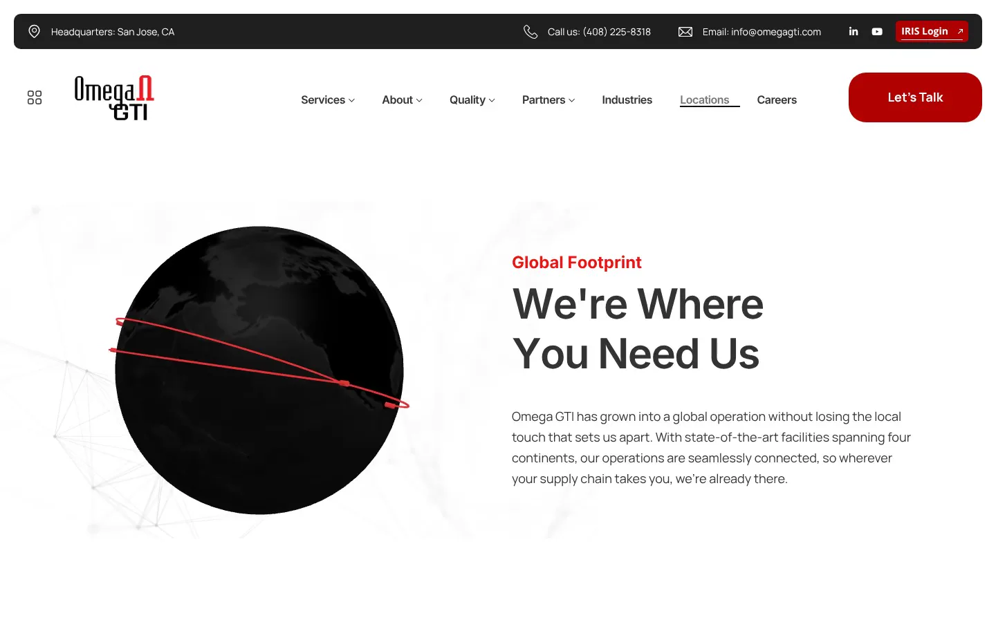 Omega GTI: locations · the supply-chain globe